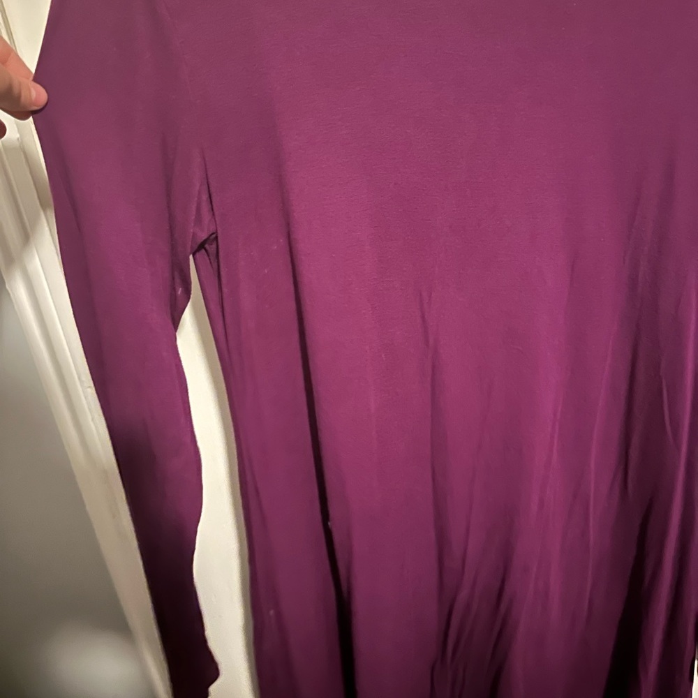 Dark Purple Long Sleeve Dress